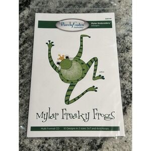 Purely Gates Embroidery Mylar Freaky Frogs 10 Decorative Designs NEW CD